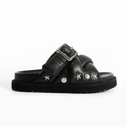 Walviss Babiana Hakiki Deri Tokali Siyah Terlik