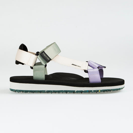 Walviss Beluga Kadin Dokuma Kumas Cirtli Haki Pudra Lila Sandalet