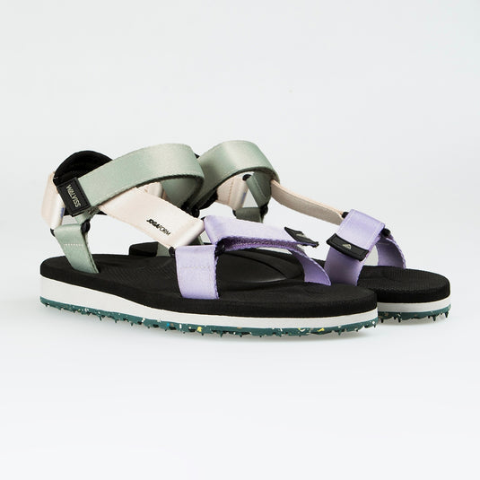 Walviss Beluga Kadin Dokuma Kumas Cirtli Haki Pudra Lila Sandalet