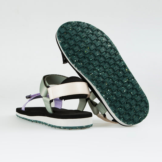 Walviss Beluga Kadin Dokuma Kumas Cirtli Haki Pudra Lila Sandalet