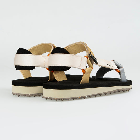 Walviss Beluga Kadin Dokuma Kumas Cirtli Hardal Ekru Gri Sandalet