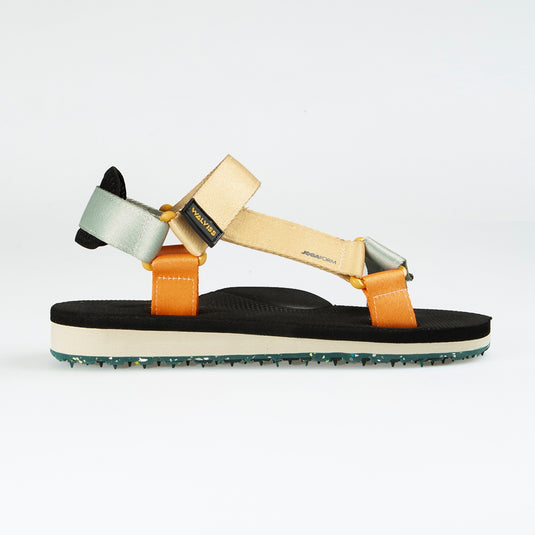 Walviss Beluga Kadin Dokuma Kumas Cirtli Turuncu Hardal Haki Sandalet