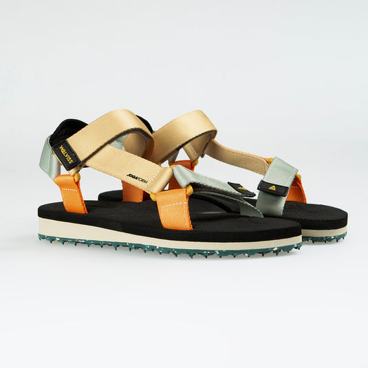 Walviss Beluga Kadin Dokuma Kumas Cirtli Turuncu Hardal Haki Sandalet