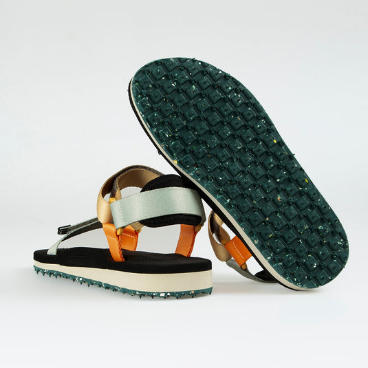 Walviss Beluga Kadin Dokuma Kumas Cirtli Turuncu Hardal Haki Sandalet