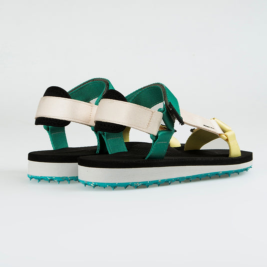 Walviss Beluga Kadin Dokuma Kumas Cirtli Yesil Bej Limon Sandalet