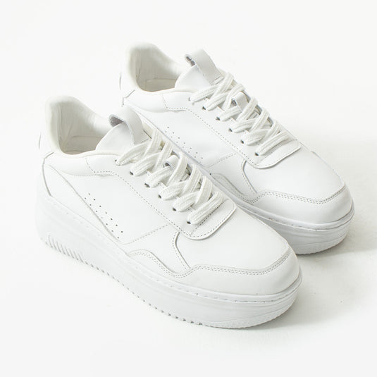 Walviss Bilma Kadin Hakiki Deri Bagcikli Beyaz Sneaker