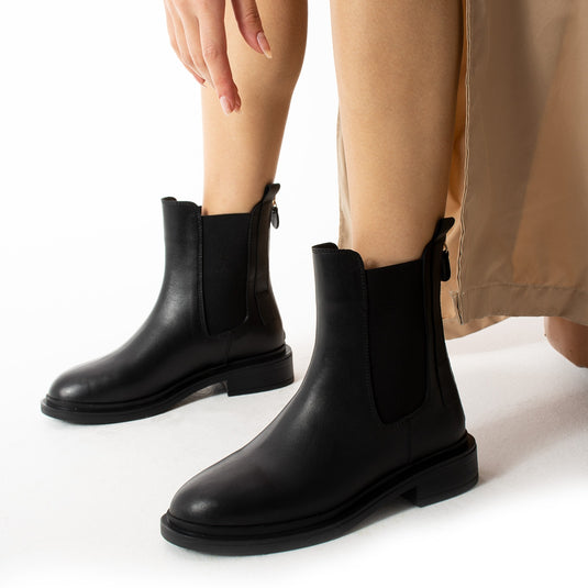 Walviss Chelsea Kadin Hakiki Deri Bagciksiz Siyah Bot