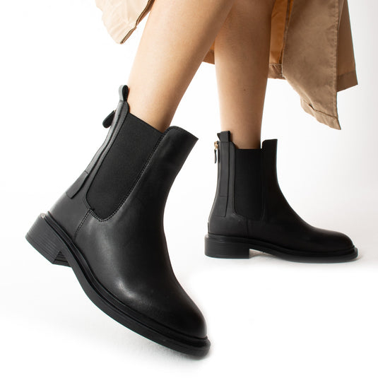 Walviss Chelsea Kadin Hakiki Deri Bagciksiz Siyah Bot