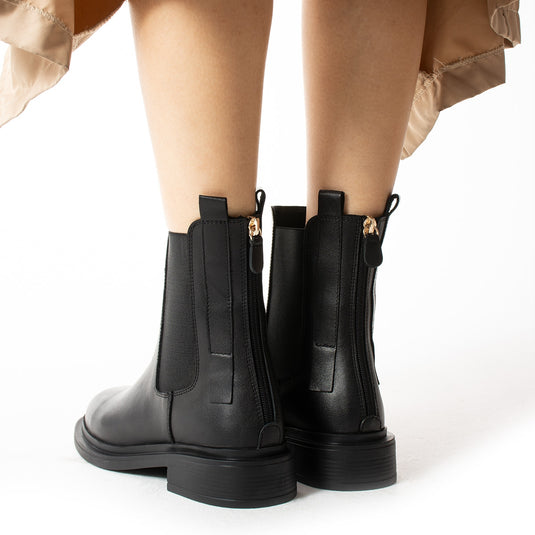 Walviss Chelsea Kadin Hakiki Deri Bagciksiz Siyah Bot