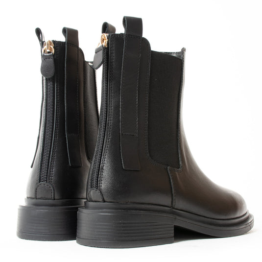 Walviss Chelsea Kadın Hakiki Deri Bağcıksız Siyah Bot