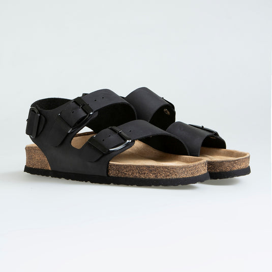 Walviss Combat Kadin Hakiki Deri Çift Tokali Siyah Terlik