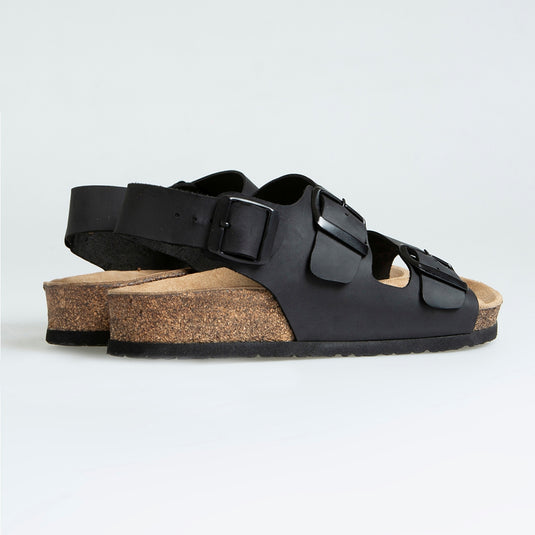 Walviss Combat Kadin Hakiki Deri Çift Tokali Siyah Terlik