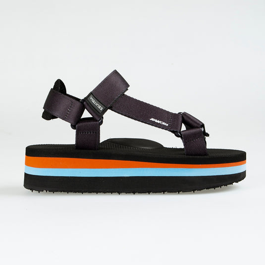 Walviss Delphin Kadin Dokuma Kumas Cirtli Siyah Sandalet