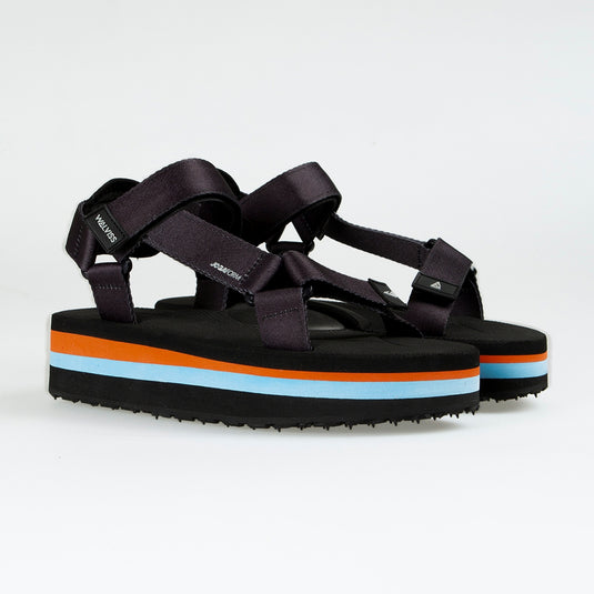 Walviss Delphin Kadin Dokuma Kumas Cirtli Siyah Sandalet