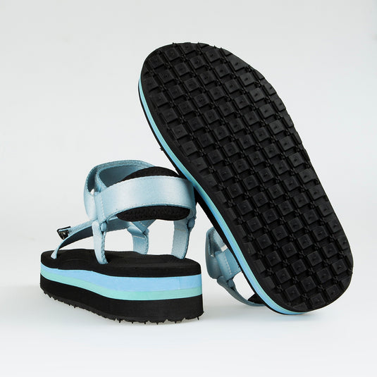 Walviss Delphin Kadin Dokuma Kumas Cirtli Turkuaz Sandalet