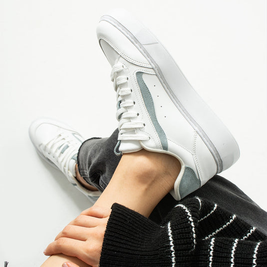 Walviss Flexicharm Kadin Hakiki Deri Bagcikli Beyaz Mavi Sneaker