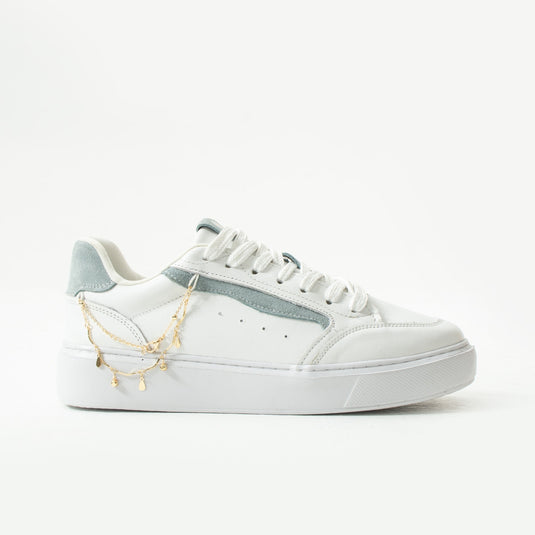 Walviss Flexicharm Kadin Hakiki Deri Bagcikli Beyaz Mavi Sneaker