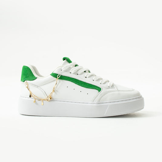 Walviss Flexicharm Kadin Hakiki Deri Bagcikli Beyaz Yesil Sneaker