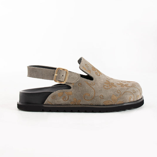 Walviss Flora Kadın Hakiki Deri Tek Tokalı Füme Sandalet