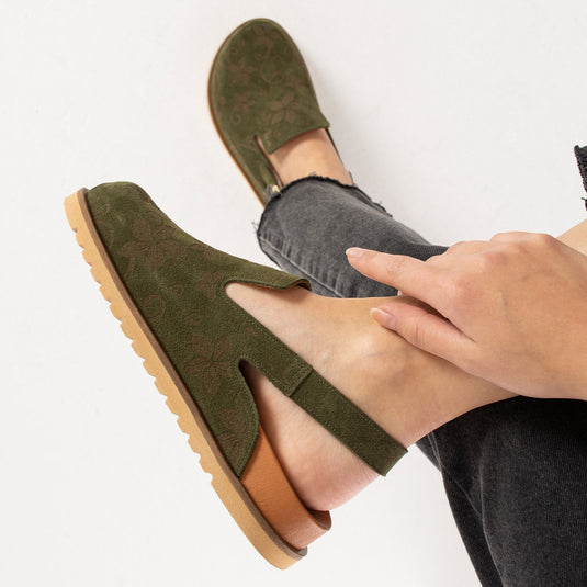 Walviss Flora Kadın Hakiki Deri Tek Tokalı Haki Sandalet