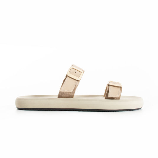 Walviss Gray Kadin Deri Çift Tokali Bej Terlik