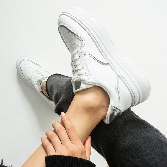 Walviss Jega Kadin Hakiki Deri Bagcikli Beyaz Sneaker