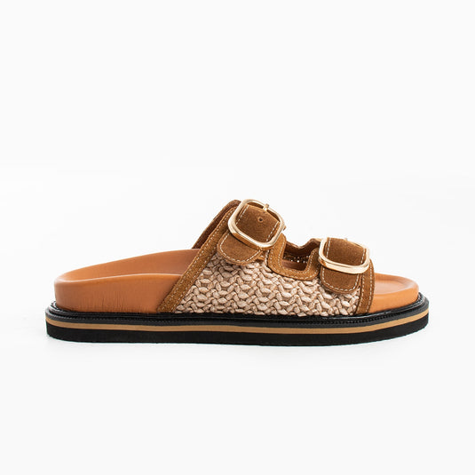 Walviss Klein Kadin Hasir Çift Tokali Coconat Terlik