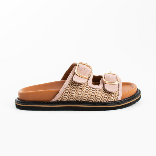 Walviss Klein Kadin Hasir Çift Tokali Pudra Terlik