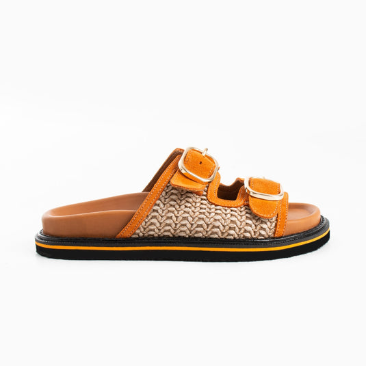 Walviss Klein Kadin Hasir Çift Tokali Turuncu Terlik