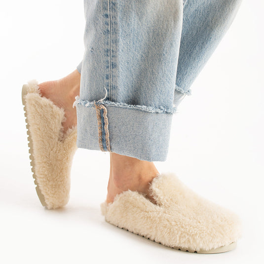 Walviss Konde Kadin Kürklü Bagciksiz Ekru Terlik