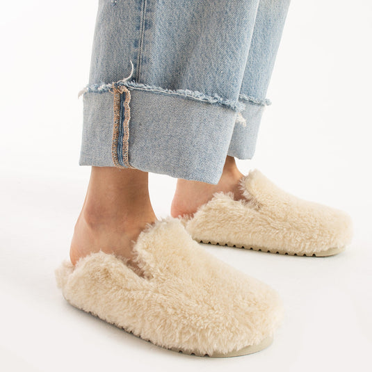 Walviss Konde Kadin Kürklü Bagciksiz Ekru Terlik