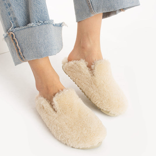 Walviss Konde Kadin Kürklü Bagciksiz Ekru Terlik