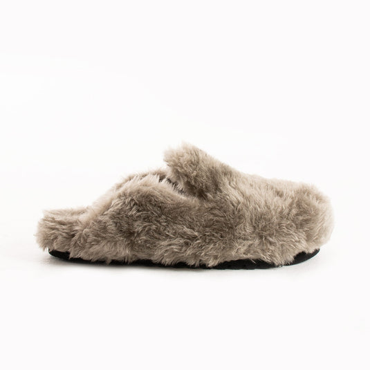 Walviss Konde Kadın Kürklü Bağcıksız Füme Terlik