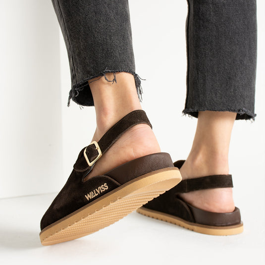 Walviss Leon Kadın Hakiki Deri Tek Tokalı Kahverengi Sandalet