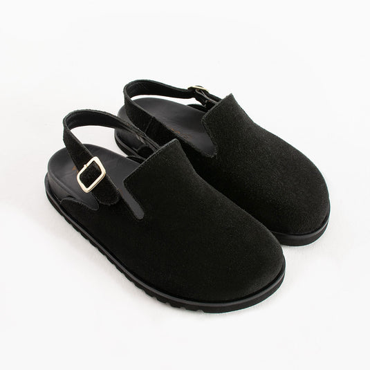 Walviss Leon Kadın Hakiki Deri Tek Tokalı Siyah Sandalet