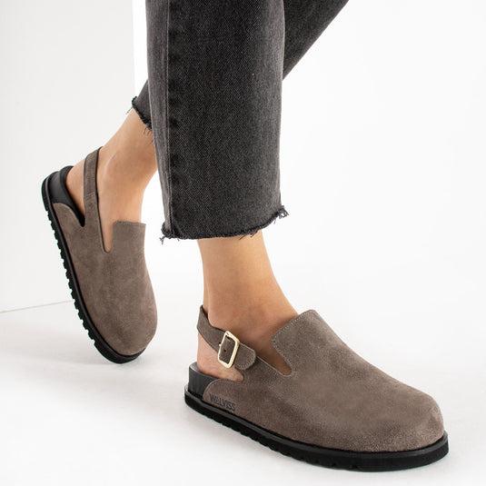 Walviss Leon Kadin Hakiki Deri Tek Tokali Vizon Sandalet