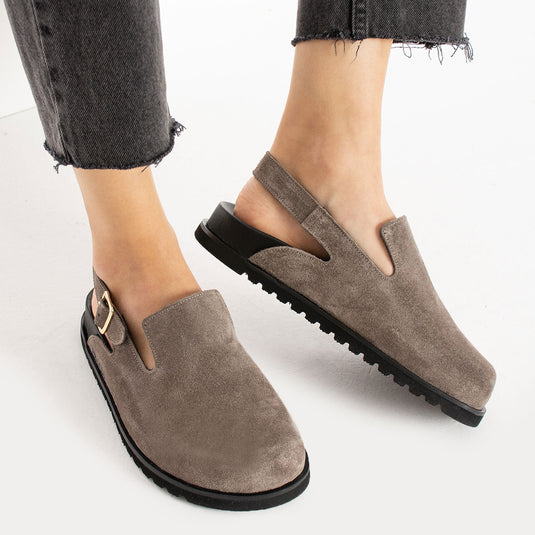 Walviss Leon Kadin Hakiki Deri Tek Tokali Vizon Sandalet