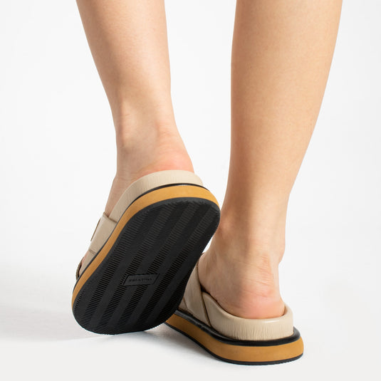 Walviss Luiza Kadin Hakiki Deri Bagciksiz Bej Terlik