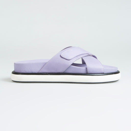 Walviss Luiza Kadin Hakiki Deri Bagciksiz Lila Terlik