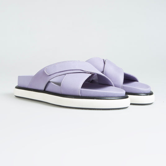 Walviss Luiza Kadin Hakiki Deri Bagciksiz Lila Terlik