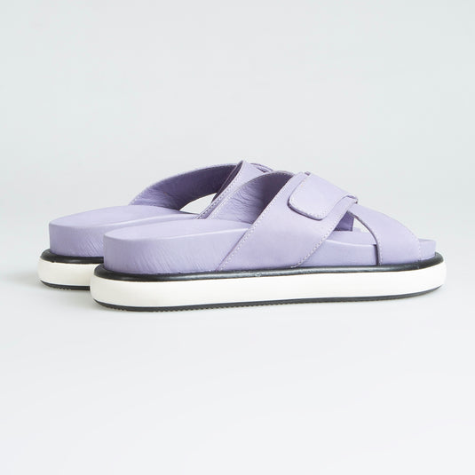 Walviss Luiza Kadin Hakiki Deri Bagciksiz Lila Terlik