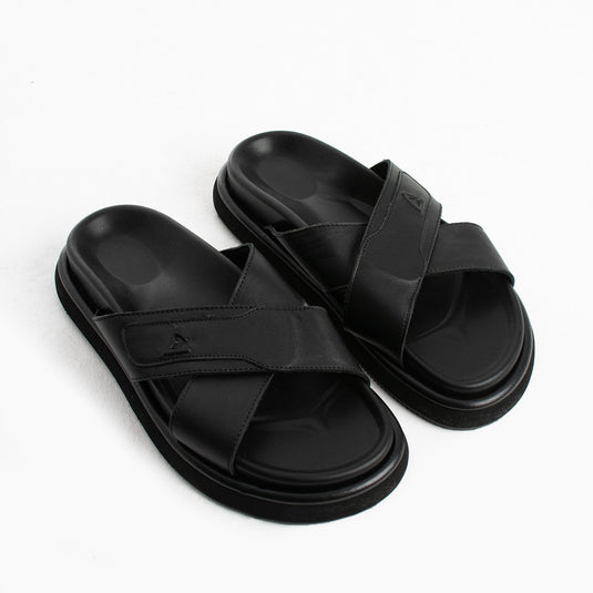 Walviss Luiza Kadin Hakiki Deri Bagciksiz Siyah Terlik