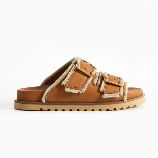 Walviss Magnetti Hakiki Deri Çift Tokali Coconat Terlik