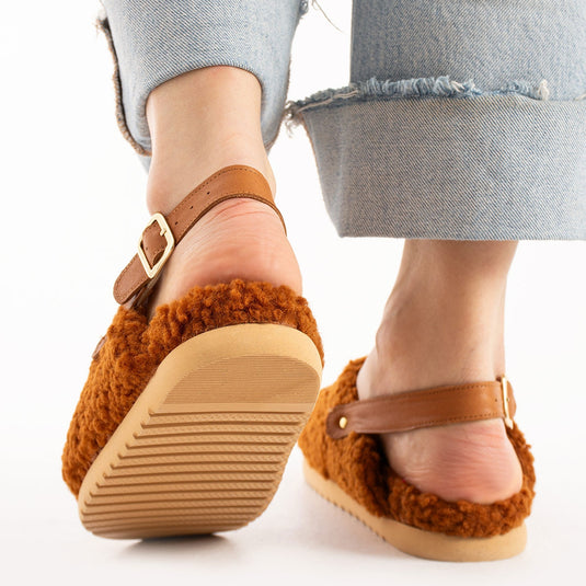 Walviss Moshe Kadin Kürklü Tek Tokali Tarçin Sandalet