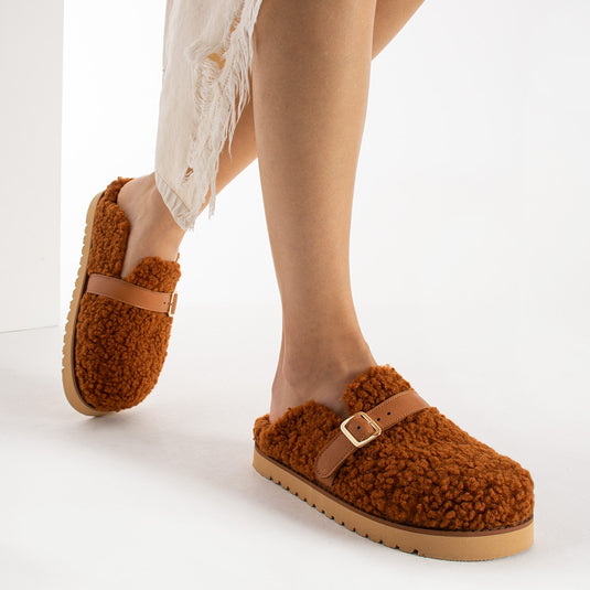 Walviss Mufy Kadin Kürklü Tek Tokali Tarçin Terlik