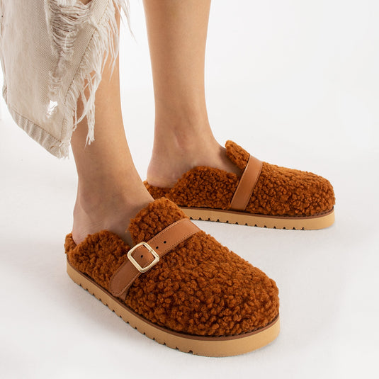 Walviss Mufy Kadin Kürklü Tek Tokali Tarçin Terlik