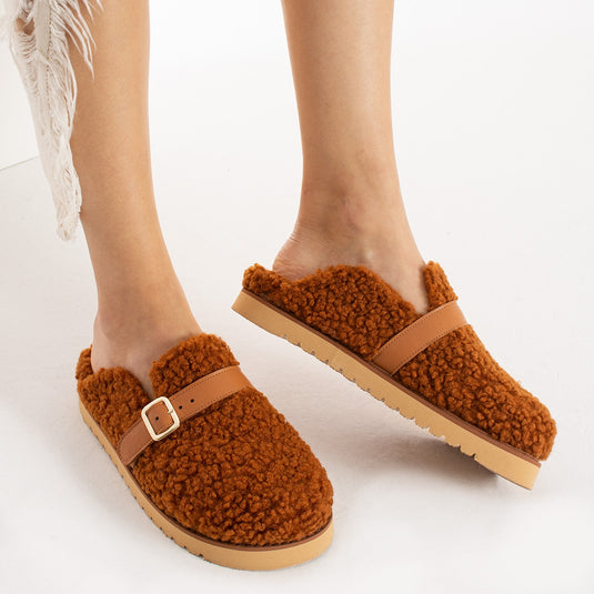 Walviss Mufy Kadin Kürklü Tek Tokali Tarçin Terlik