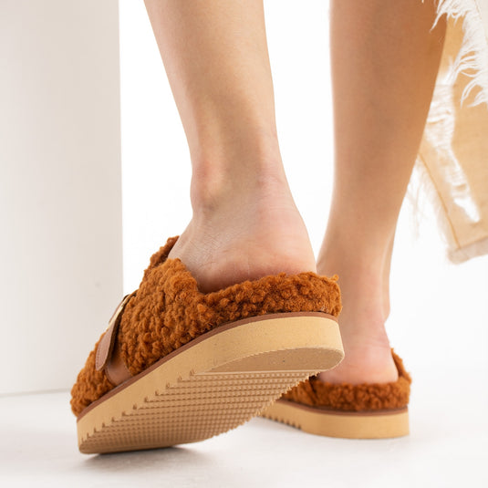 Walviss Mufy Kadin Kürklü Tek Tokali Tarçin Terlik