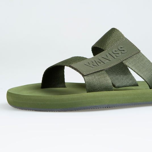 Walviss Mystax Erkek Dokuma Kumas Bagciksiz Haki Terlik