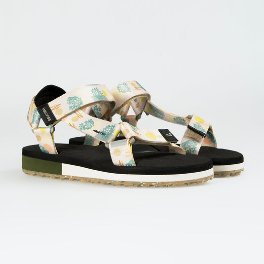 Walviss Narval Kadin Dokuma Kumas Cirtli Bej Haki Sandalet